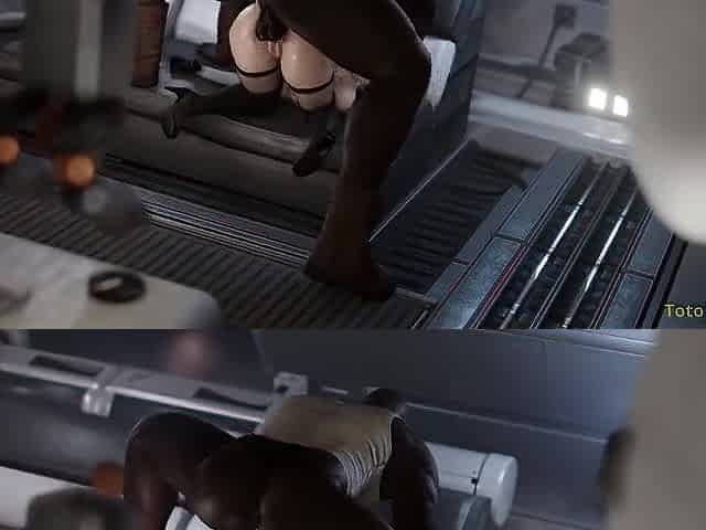 Ebony chap destroys 2B's robotic butt. Nier: Automata