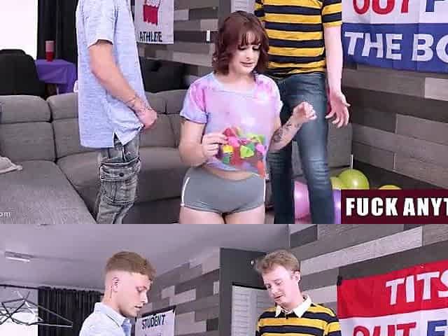 Sorority Cutie Becomes the Frat Abode Maid and Has to Clean up Messes - Fuckanytime