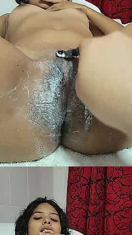 Shaving a Teen Latin chick Cunt