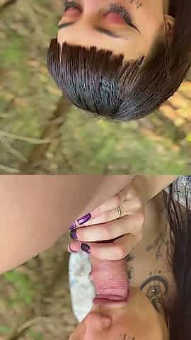Youthful neighbour screws hard in the forest during the time that her spouse is at home