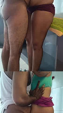 Honeymoon Couples Standing Romance and Fucking in Hotel Table
