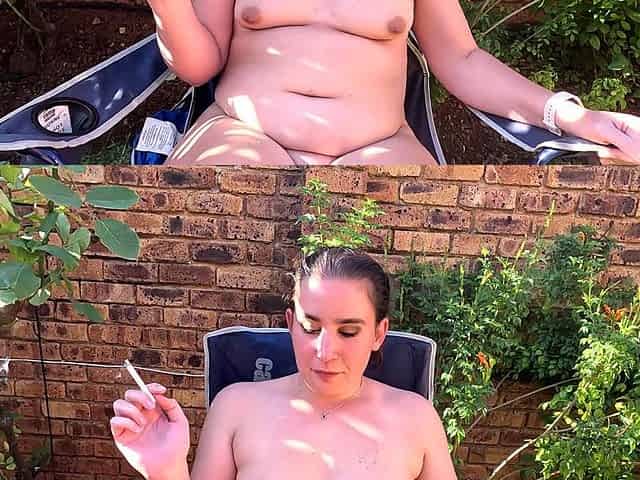 Using Myself as a Human Ashtray While Smoking Cigarettes Naked Outside in the Garden