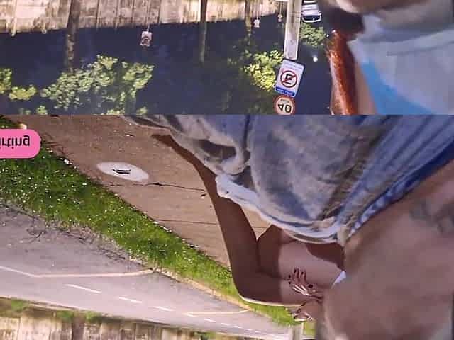 Risky Handjob on the Street in Naughty with an Eye on Erection!