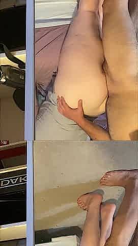 Screwing her large booty and blowing my load on her cunt