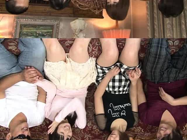 Group sex hardcore double blowjob swallowing cum