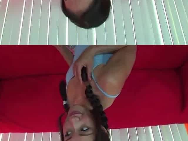 Nice-looking oriental hotty masturbating in advance of receiving a large ebony weenie in her taut cunt