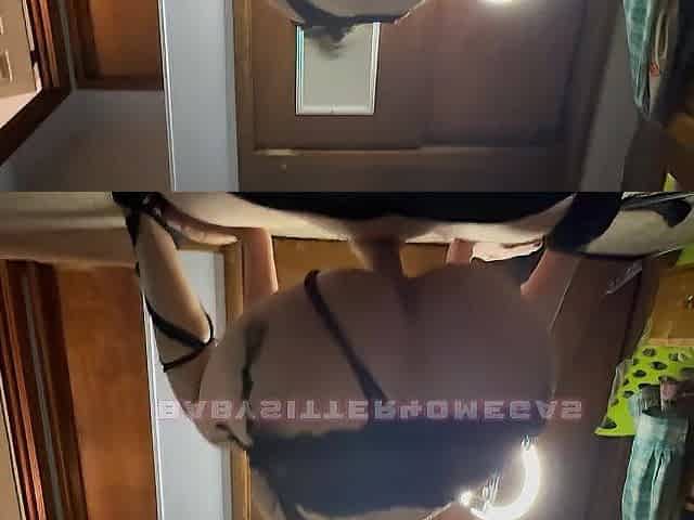 Babysitter Bouncing on Ramrod in Mirror (POV)