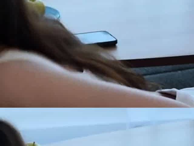 Juicy, salivating blowjob from a cute girl with an ending