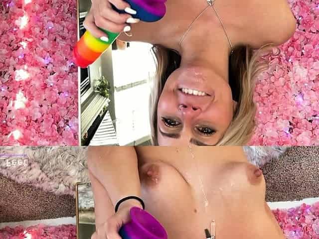 Pretty Blonde Teen Uses Fingers And Toys On Her Juicy Snatch