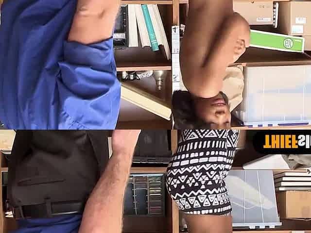 large boobed black teen suspect drilled by a filthy cop