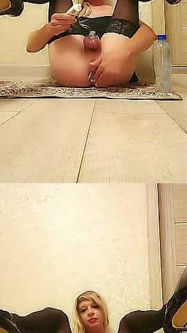 Vladasexytrans extraordinary anal bottle screw