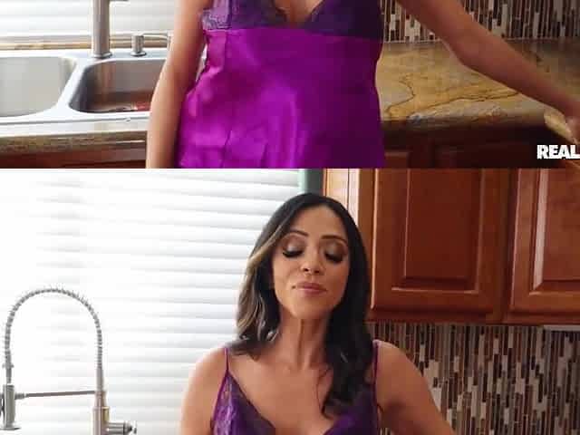 Ariella Ferrera And Desiree Night - Busty Lesbian Lovers Do Naughty Things After Cleanin