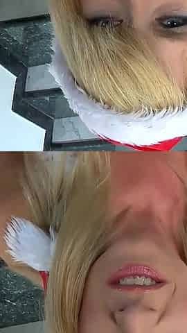Horny Slut Unpacks Her Thick Christmas Bells