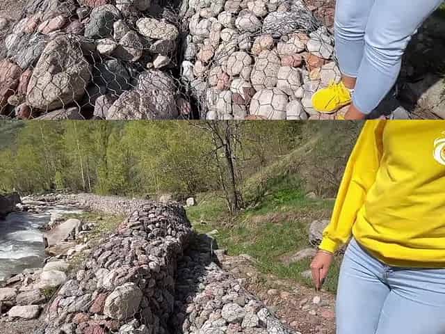 A tourist with a large booty decided to give a blow job in nature to her boyfriend - AnGelya.G