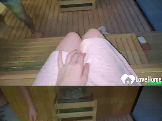 Sucking off a random guy in the sauna