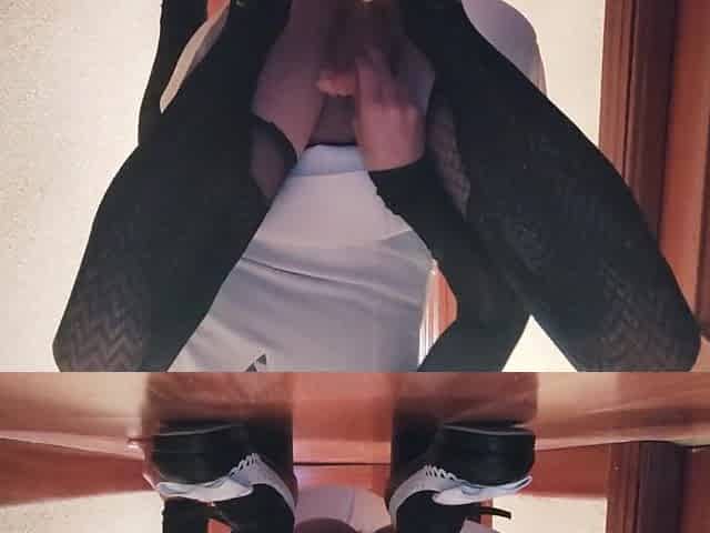 Cute femboy cum on cute shoes