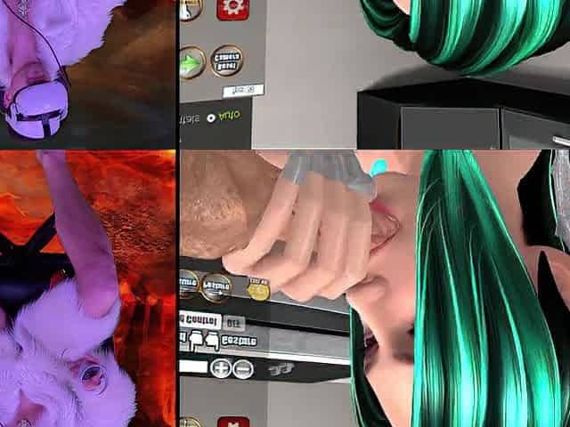 Banging a succubus in VR game "Succubus' Helping Hand". Interactive game in virtual reality