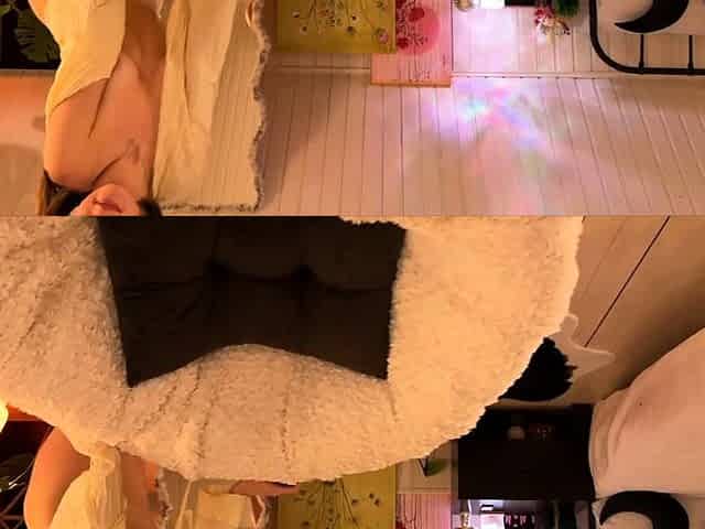 Amateur young brunette enjoys dildo on solo masturbation