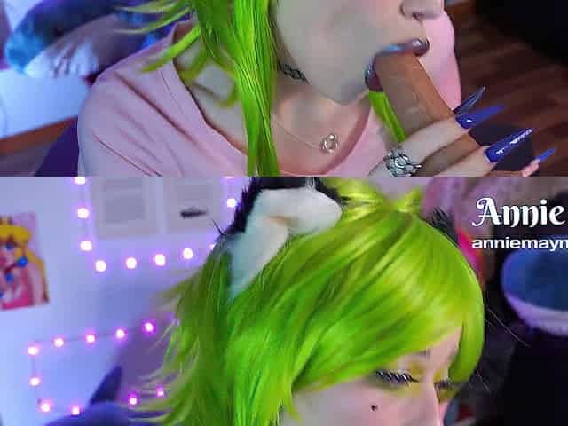 Cosplay cutie having fucn with her anal-plugs - Annie May May
