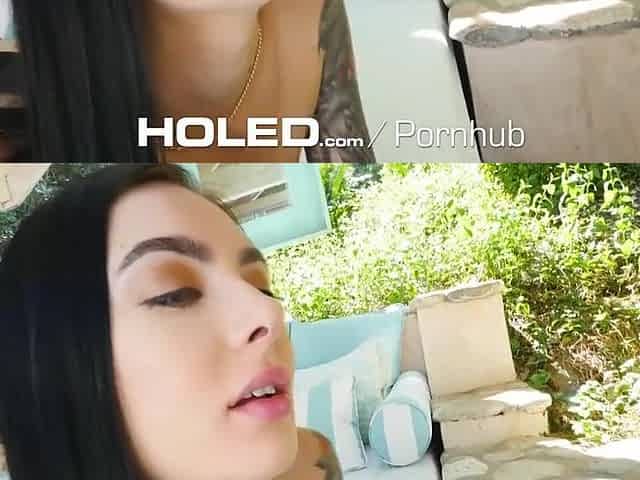 HOLED Brunette hair Marley Brinx drilled in one as well as the other holes with nostril facial
