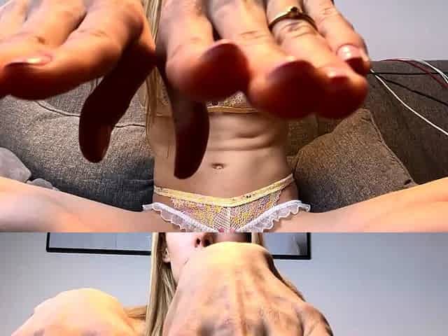 Blonde teen amateur teasing solo