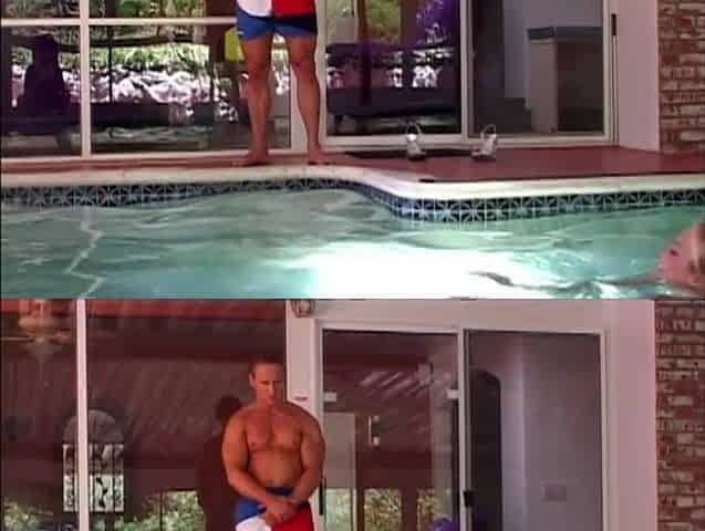 Bodybuilder in Swimming Pool