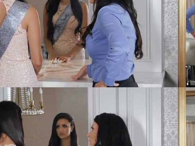 Cutest prom queen Eliza Ibarra is fucked by hot bodacious stepmom Reagan Foxx
