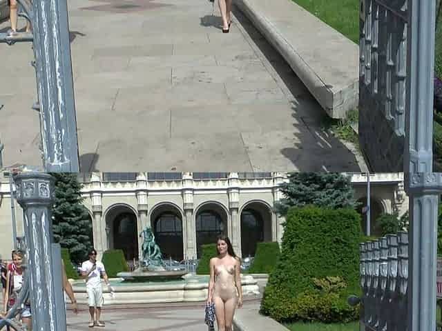 Small titted brunette Sharron with glasses masturbates