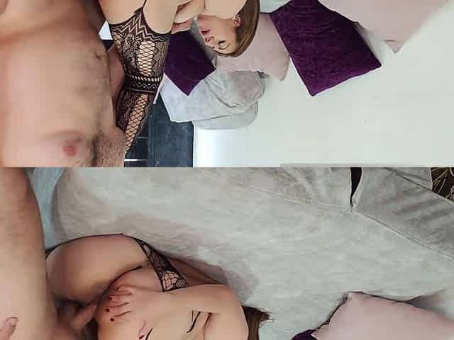 MILF Latina Mature Wife in Sexy Lingerie Gives Blowjob, Missionary & Doggystyle with Cum Reveal, Real Couple