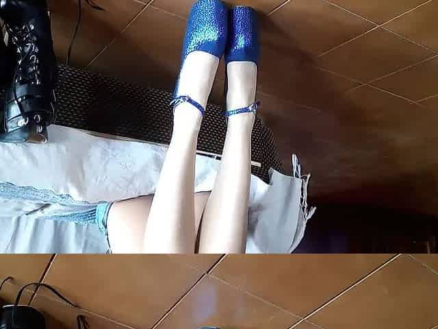 Patent leather shoes with very high heels, my excitement
