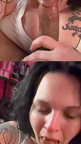 excitement burns in deepthroat with large, thick dick