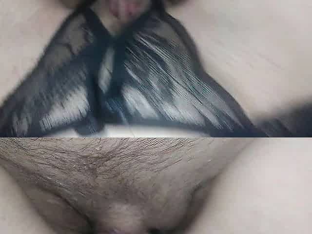 Warm cum on a youthful brunette hair