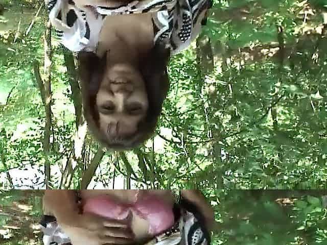 Imagine having just seen a woman urinating outside in the woods, and now u're engaged in raunchy activity.