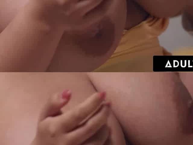 Two busty brunette girls has a sensual massage session that turns into hot lesbian sex
