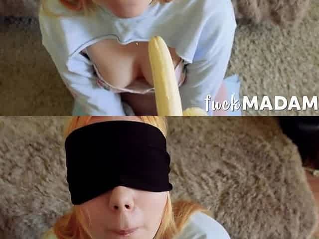 Blindfolded Redhead Step Sister Liked My Surprise
