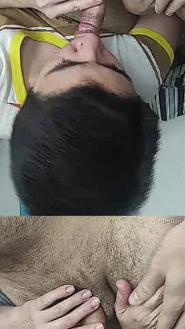 Licking cum from fingers + bonus track: Quickie! Fellatio and cumplay