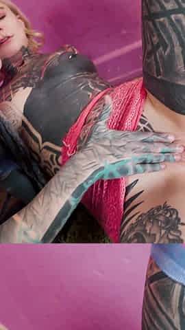 Tattooed Alt Girls Having Wild Lesbo Fun with Strap on