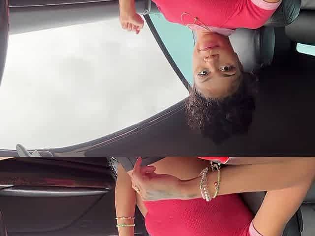 Public Pumped Snatch Playing Teen in BMW