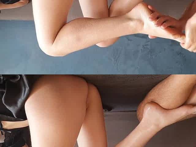 I got award for a foot massage- footjob, cum, tugjob