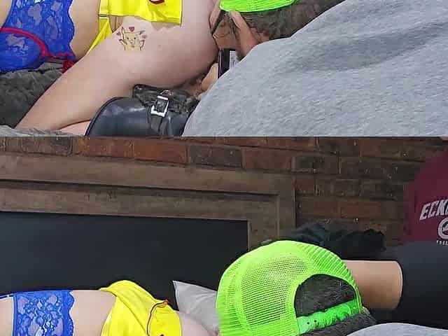 Beauty on gal with 'em lads watching