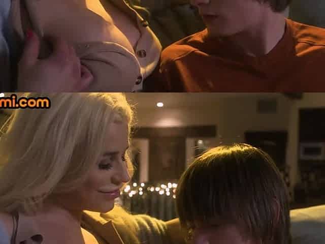 Bigtitted blonde MILF pounded by stepson