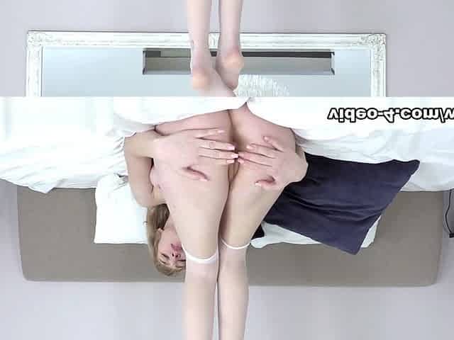 Betty Henry stretches her pink pussy in bed - WeAreHairy