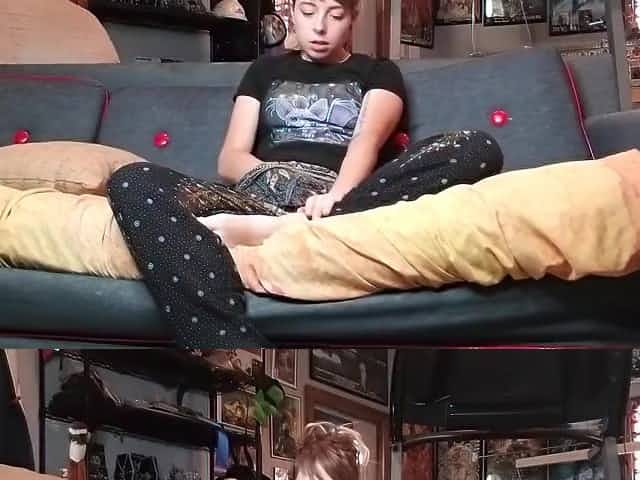 Teen is caught on camera masturbating