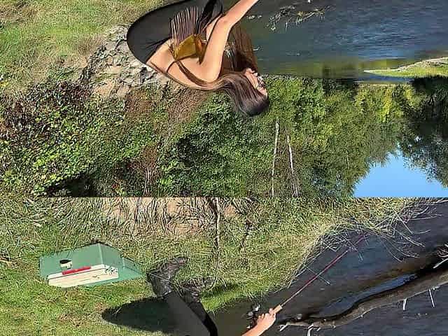 Hawt Oriental mother I'd like to fuck fishing in the River Got Drilled by a Stranger Instead