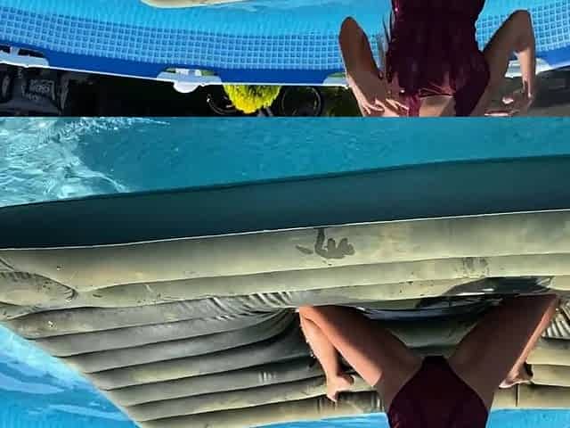 Red Lingerie Leads to Hardcore Anal by the Pool