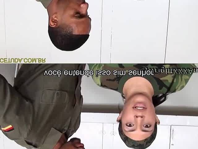 Anal with the ebony Sergeant - Subtitled