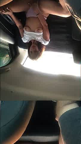 My girlfriend masturbates in the car and I record movie.