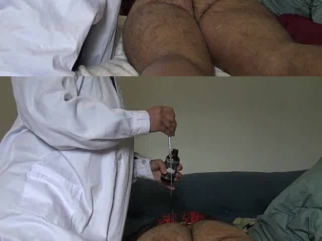 Depraved american chap in Paris lets a french nurse play with his unshaved backdoor