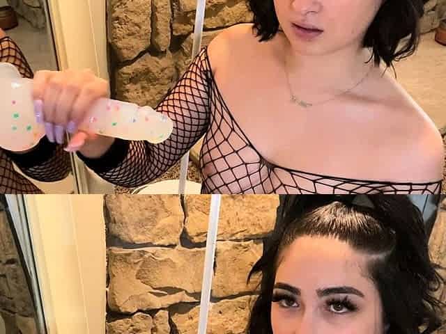 Stacked brunette goes solo toys and masturbation