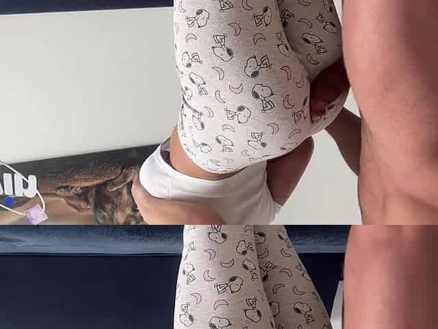 Hawt Assjob with Hot Step Sister - Cum on Astonishing Butt